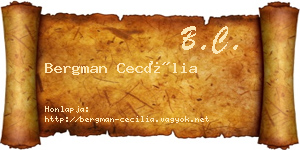 Bergman Cecília névjegykártya